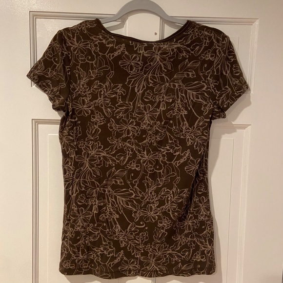 Sonoma Brown Floral Short Sleeve T-Shirt – Size Small | 100% Cotton - Picture 5 of 5